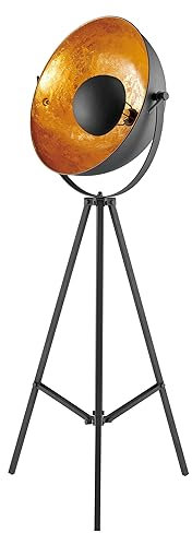 Applique Murale Gothard Noire et dorée, lampadaire trépied réglable, Applique Murale