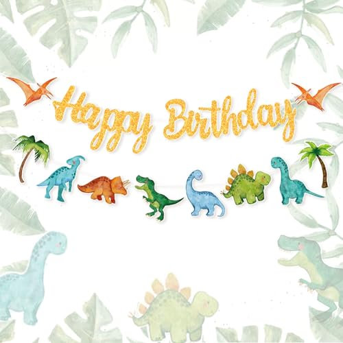 decoraciones para fiestas de dinosaurios dinosaurio feliz cumpleaños banners bandera verde feliz cumpleaños para productos para fiestas de dinosaurios