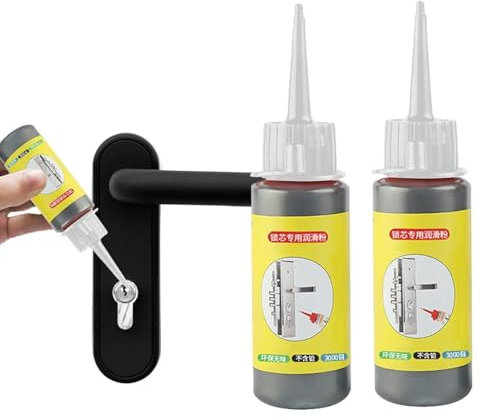 2 Stück Graphitpulver Für Türschloss,60ml Graphitpulver Für Schlösser,graphit Schmiermittel Fet t,Graphit Inhalt Schmiermittel Für Schlüssel, TürführungenGraphit-Schmierpulver,Schließzylinder