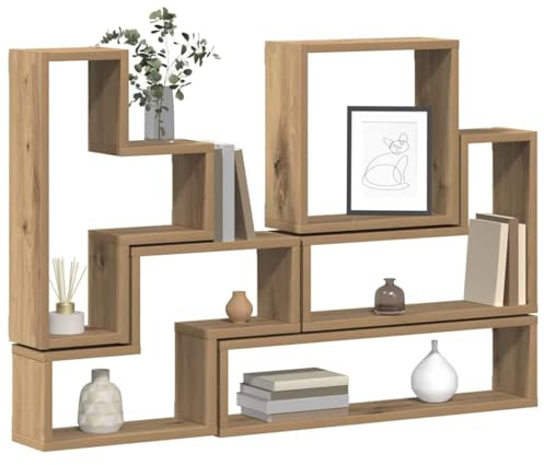 vidaXL Wall Shelf Wall-Mounted Artisan Oak 96 x 12 x 64 cm