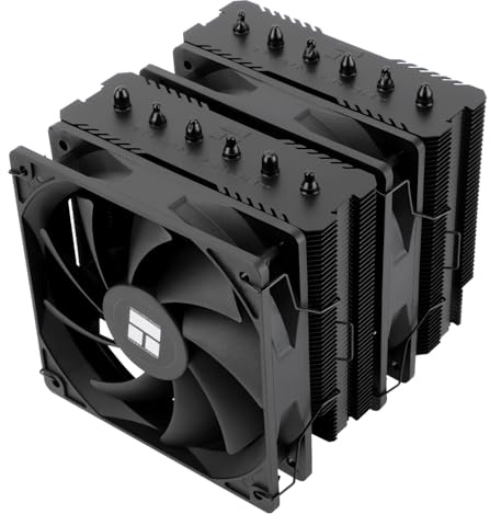 TR-Thermalright Peerless Assassin 120 SE Black CPU Luftkühler, Dual Tower und Lüfter mit 6 Heatpipes,2xTL-C12C PWM Lüfter mit 1550U/min,für AM5/AM4,Intel LGA1851/1700/1150/1151,Schwarz PC-Kühlung