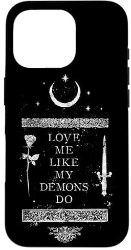 Occult Gothic Grunge Love Me Like My Demons Do Witch Moon Hülle für iPhone 16 Pro