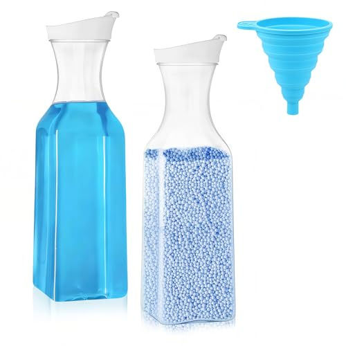 Pack of 2 Laundry Detergent Storage Powder, 1.5 L Washing Powder Storage Box with 1 Funnel, Laundry Detergent Container, Reusable Laundry Detergent Storage for Washing Powder, Detergent, Grains