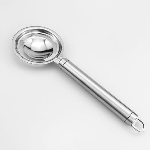 NiuLumea Acero inoxidable para colador de huevos para separar claras de huevo y yemas, 8.4 x 0.63 pulgadas, plateado, apto para lavavajillas, utensilio de cocina fácil de limpiar