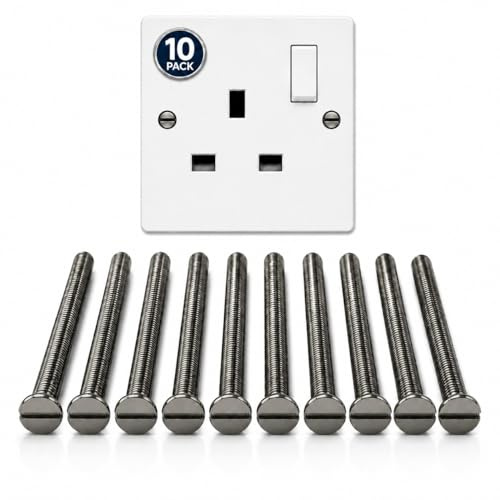 M3.5 Electrical Socket Screws | 40, 50 & 75mm | 10/20 Pack | Black Nickel Plated | Slotted Countersunk (10pk)