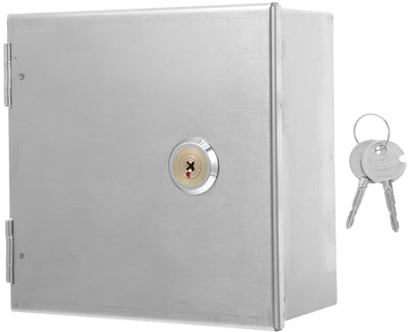 Luxshiny Edelstahl Außensteckdose mit Schloss Anschlussdose für Elektrogeräte Spritzwassergeschütztes Schutzgehäuse für Aufputz und Unterputzmontage