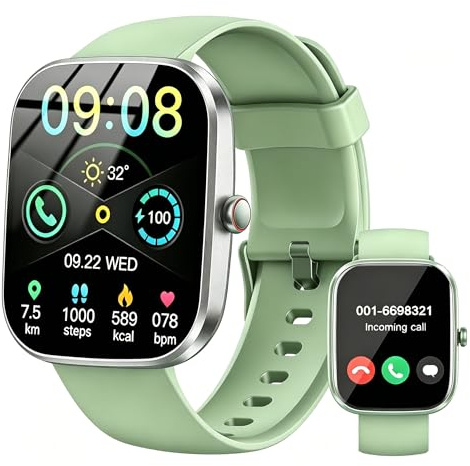 uaue Smartwatch Uomo, 1,43 HD Orologio Smartwatch Uomo con Chiamata Bluetooth,Militari Smart Watch Tracker 160+ Modalità Sportive,verde