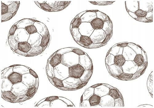 WallArena Vlies Fototapete - Fußball - 250x175 cm - Fototapeten - Tapeten - für Wohnzimmer Schlafzimmer - Vliestapete Wandtapete Tapete 3D Effekt- inkl. Kleister - Graffiti
