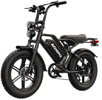 Zylvro V20 Bici Elettrica per Adulti 20 x 4.0, Batteria Rimovibile da 52V 15/20Ah, Autonomia di 160/190km, Bicicletta Elettrica con Doppia Sospensione, 7 Velocità Ebike