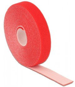 Delock Klett-Kabelbinder L 5 m x B 20 mm Rolle rot