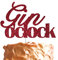 Gin O'Clock Cake Topper Glitter Dark Pink Hen Party Cake Topper