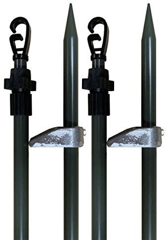 BushWear Adjustable Hide Poles – 4 Pack | 46–79 Extendable Poles with Twist Lock & Alloy Kicker Plate | Shooting Hide Support System