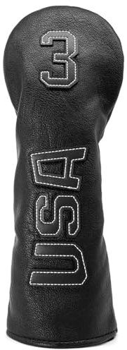 Golf Club Head Covers,Golf Headcovers Leather Golf Wood Covers for Divers Fairway Woods Hybrids(UT) with Number Tag 3 5 7 X,Golf Iron Covers for Men Women (Fairway Wood Cover (White))