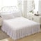 Bettvolant Bettrock Tagesdecke Ruffle Bettüberwurf Spitze Rüschen Bett Rock 3PCS Sets Bettwäsche Prinzessinnen-Stil,White-180X200CM
