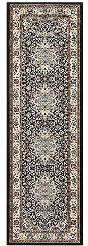 Hanse Home Nouristan Mirkan Orient Teppich – Wohnzimmerteppich Orientalisch Kurzflor Vintage Orientalischer Teppich für Esszimmer, Wohnzimmer, Schlafzimmer – Creme Braun, 80x250cm