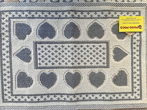 PAGO POCO Teppich oder Bettvorleger 100% Baumwolle rutschfest 60X110 grau