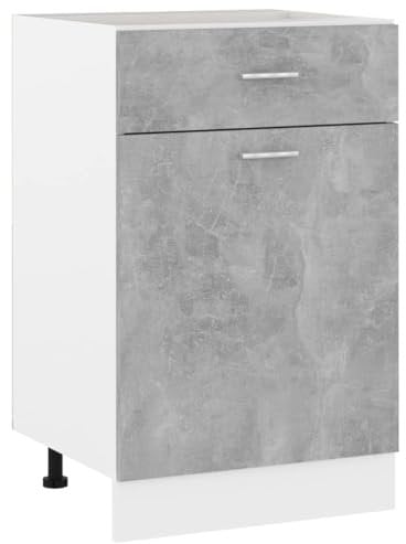 vidaXL Armario de Cocina Muebles Almacenamiento Cuencos Platos Ollas Alacena Madera Ingeniería Gris Hormigón 50x46x81,5 cm