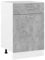 vidaXL Schubunterschrank mit 2 Regalböden 1 Schublade Schrank Küchenzeile Küchenmöbel Unterschrank Küchenschrank Betongrau 50x46x81,5cm Holzwerkstoff