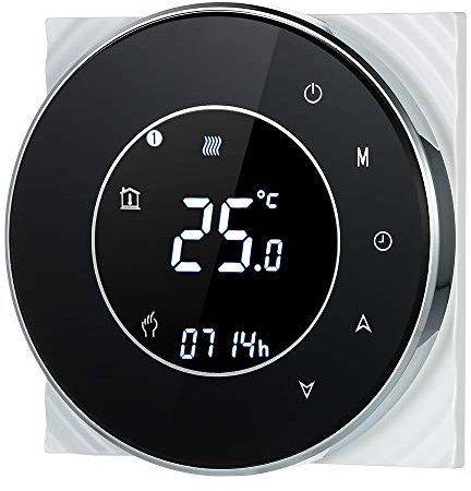 Irishom Termostato Wi-Fi per Caldaia a Gas,Termostato Digitale,Programmabile Display LCD Touchscreen con Retroilluminazione Funzione di Controllo Vocale,Cronotermostato BHT-6000-GC
