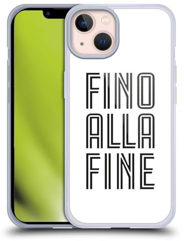 Head Case Designs Offizielle Juventus Football Club Fino Alla Fine Weiss Typ Soft Gel Handyhülle Hülle kompatibel mit Apple iPhone 13