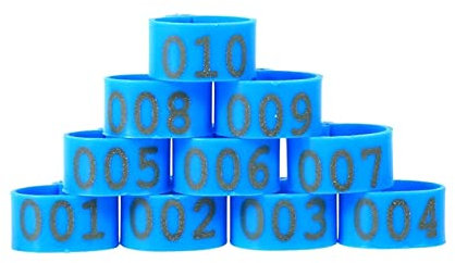 100 stücke 16mm 20mm 25mm 001-100 nummerierte Kunststoff Geflügel Hühner Enten Gans Ringe Clip-on Geflügel Fußring, Blau