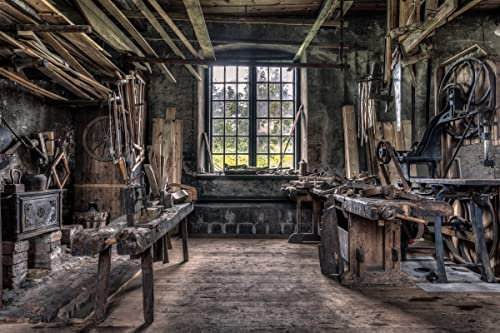 VLIES Fototapete-LOST PLACES-(PF6756)-500x280 cm-Gebäude Haus Fabrik Werkstatt Theater Kino Industrie Vintage Dekor XXL Wandbild Poster Moderne Tapete