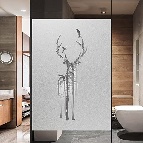 Fensterfolien Hirsch Fensterfolie Blickdicht Motiv Sichtschutzfolie Sichtschutz Statisch Haftend Badezimmer Selbsthaftend Fensterbilder 60x90cm