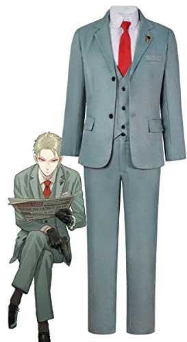 Sonsoke Spy Family Loid Schmiedeanzug Cosplay Outfit Halloween Uniform Anzug (L)