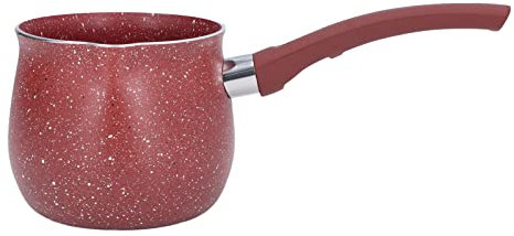 Casserole à lait antiadhésive 10 cm petite casserole mitigeur chauffe-café marmite mini casserole à lait en alliage d'aluminium anti-brûlure pour la cuisson(rouge)