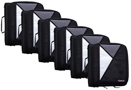 Case-it The - Carpeta universal con cremallera, juntas tóricas de 2 pulgadas, bolsillo acolchado con capacidad para laptop o tableta de hasta 13 pulgadas, múltiples bolsillos, capacidad de 400