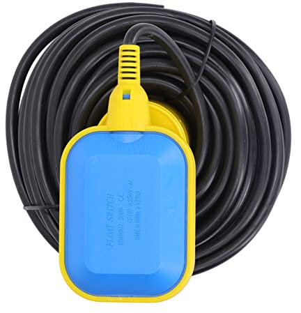 15m/49ft Kabel-Schwimmerschalter, Leicht Einstellbarer Hochleistungs-Flüssigkeitswasserstandsregler, Automatische Steuerung NO/NC-Wasserstandssensor-Schwimmerschalter für Pool-Ölsumpf, Kläranlage