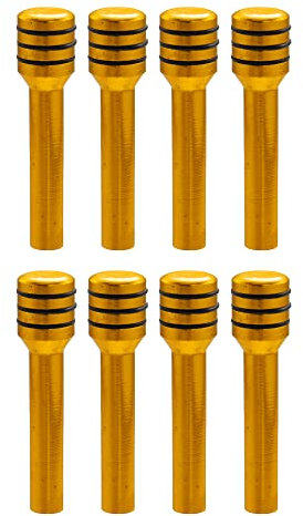 X AUTOHAUX 8pcs Car Door Lock Knobs Door Lock Knob Aluminum Alloy Yellow