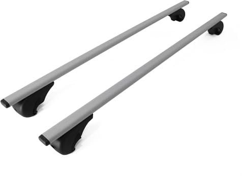 OMAC Dachträger Grundtäger kompatibel mit Citroen C3 Picasso 2008-2017 Metall 75kg Silber 2tlg Offene Reling für Fahrradträger, Dachboxen, Skiträger Abschließbar