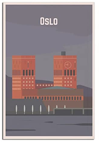 Vintage Reiseposter Oslo Leinwand Kunst Poster Geschenk Wanddekoration Gemälde Poster Dekorative Poster