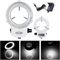 Tiamu LED Ringlicht, LED Kamera Ring Microscope, Optische Ringleuchte Mikroskop Kamera mit 144 Perlen, Helligkeit 0-100% einstellbar, Ringlampe Illuminator für Stereomikroskop (EU Plug)