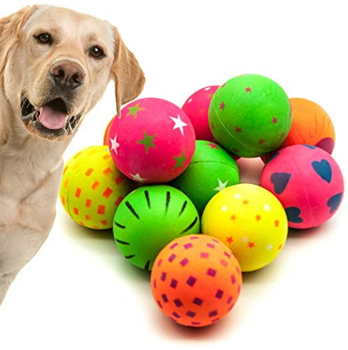 Petopedia 8 x 6 cm große Hundebälle, aus Gummi, hohe Sprungkraft, schwimmendes Hundespielzeug für Langeweile, Sport, Tennis, Basketball, Baseball, Fußball, Rollbälle für Hunde