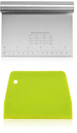 2 pezzi di pasta cutter,multifunzionale tagliatella pasta cutter,spatola con scala,adatto per torte,pizza,pane,cottura,ecc