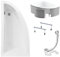 KOLMAN Badewanne PRAKTIKA Eckbadewanne 140x70 Links mit Styroporverkleidung, Ablaufgarnitur und Füßen Komplettset 4in1 Premium Original Acryl Wanne Siphon