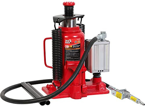 BIG RED 20 Ton (40,000 LBs) Torin Pneumatic Air Hydraulic Car Bottle Jack for Auto Repair and House Lift, Red, TAM92006