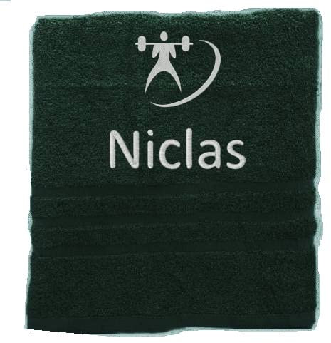 Personalisiertes Handtuch mit Namen Schön gestickter Sport Name Handbadetuch 100% Baumwollhandtuch Sportliche Motive Personalized Custom Towel with Name (100 x 50 cm, Gewichtheben)