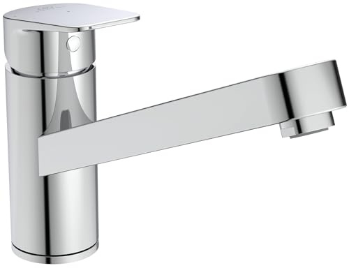 Ideal Standard BD310AA Küchenarmatur Ceraplan, 360° schwenkbarer Rohrauslauf, Ausladung 22,3 cm, BlueStart, Chrom