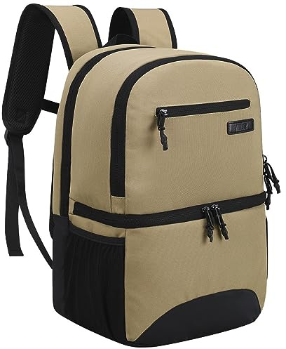 MIER 2 in 1 Insulated Cooler Backpack for Men Women Hiking Daypack with Lunch Compartment, Double Deck, Leakproof