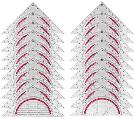 20 Stück 15cm Geodreieck: Geometrie Dreieck Geodreieck Flexibel Bruchsicher Transparent Geodreieck Zeichendreieck Winkelmesser 2 Funktionen, für Büro, Designer, Studenten, Malerei