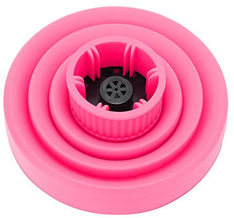 Diffuser Hair Dryer Curly Hair, Silicone Diffuser Attachment Universal Collapsible Hair Dryer Diffuser Portable Travel Folding Hair Blow Dryer Diffuser Defuser Hairdryer (Pink)