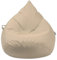 Droplet-Lounge Tropfenform Sitzsack mit Füllung | für Kinder Erwachsene | Indoor & Outdoor geeignet | Wasser-& Schmutzabweisend | Sitzkissen Bodenkissen Beanbag (3XL Durchmesser 90 cm, Beige)