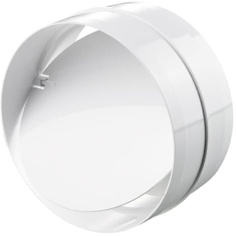 Conector de tubo redondo con válvula antirretorno, 125 mm, tubo de ventilación, tubo redondo, conector de conducto de ventilación, conducto de ventilación, PVC, válvula antirretorno, plástico ABS,