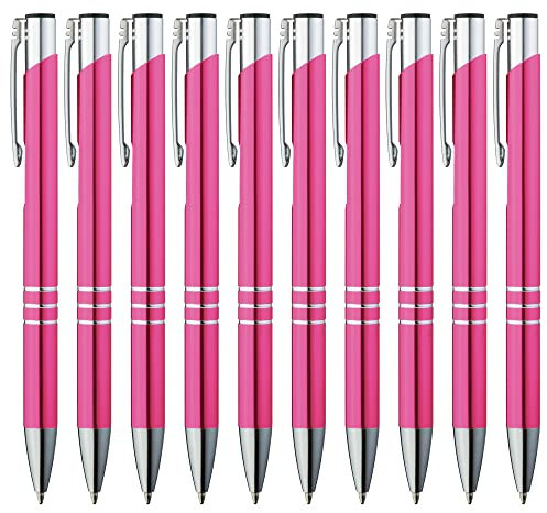 GIMEI® Metall Kugelschreiber 30 Stück | Premium Kugelschreiber Set Hochwertig, Kulli für einfaches & weiches Schreiben | Blauschreibender Kugelschreiber Pink als optischer Hingucker