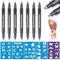 Lictin Temporäre Tattoos, 7 Farben Tatoo Temporäre Markers for Skin, Tattoo Wasserfest für Erwachsene und Kinder, Temporary Tattoo mit Tattoo Schablonen, Temporary Tattoo Body Markers
