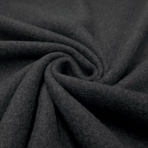 Organic Cotton Fleece – hochwertiges Bio Baumwoll-Fleece – sehr weich & wärmend - per Meter (Anthrazit Melange)