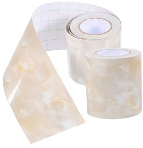 Homoyoyo 2rotoli Copertura Decorativa Per Battiscopa Autoadesivo Design Marmo Elegante Per Interni Facile Installazione Camera Da Letto Salotto e Corridoio Da